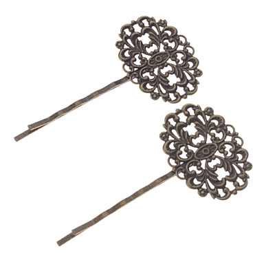 Античный медный пальмовых листьев веером волос Pin (содержат 10 фото)