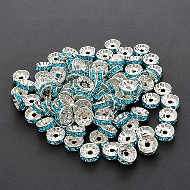 50pcs/set моды круг-образный многоцветный с серебряным покрытием Rhinestone бисера
