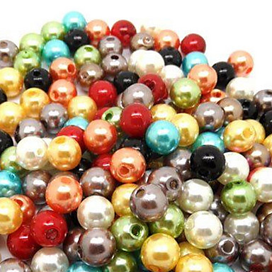 Симпатичные Круглый Многоцветный Имитация Перл DIY бусы (500 шт / лота) (случайный цвет)