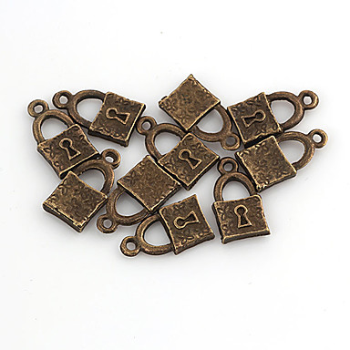 Крошечные Блокировка Бронзовый сплава Подвески 10 шт / мешок