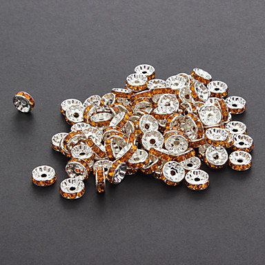 50pcs/set моды круг-образный многоцветный с серебряным покрытием Rhinestone бисера