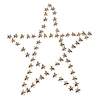 10мм Металл пентаграммы Pale Золотой Желтый Заклепки * 100