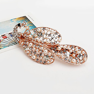 Мода Перла Rhinestone Павлин заколки (Случайный цвет)