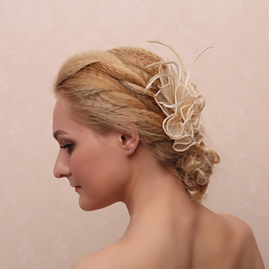 Замечательный цветок с пером женских Barrette