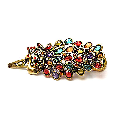 Изысканная мода Rhinestone Очаровательная заколки Павлин