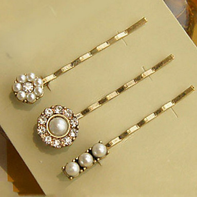 Имитация Vintage Golden Pearl Заколки для женщин (Золотой)