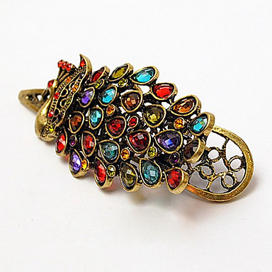 Изысканная мода Rhinestone Очаровательная заколки Павлин
