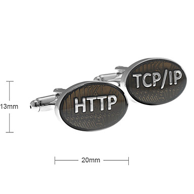 Мужская HTTP / TCP Овальный Запонки (2 шт)