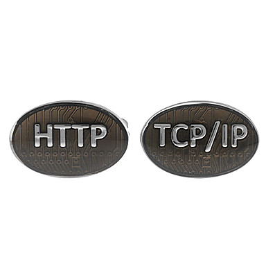 Мужская HTTP / TCP Овальный Запонки (2 шт)