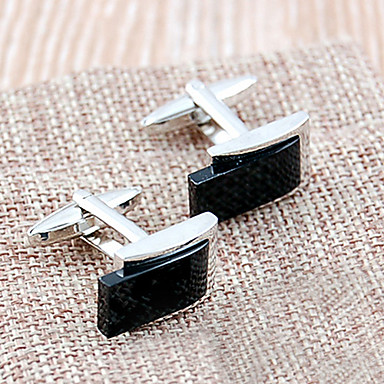 Памятный Французский Мельхиор и агат Мужская Запонки (черный, 1 пара)