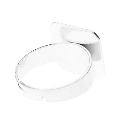 15mm площади Серебряный металла Регулируемая Ring (содержат 10 фото)