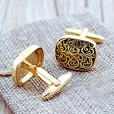 Королевский Европейский Carving Золотой Позолоченные Мужская Запонки (1 пара)