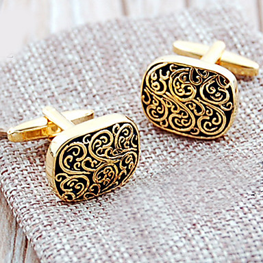 Королевский Европейский Carving Золотой Позолоченные Мужская Запонки (1 пара)