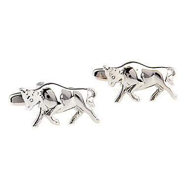 Бык картина запонки (серебро)