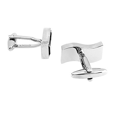 Мужская Серебряный Wave Кристалл Запонки (2 шт)