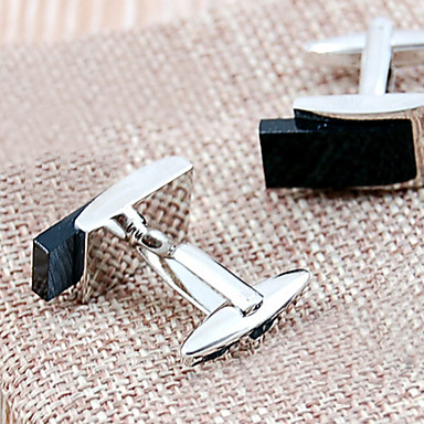 Памятный Французский Мельхиор и агат Мужская Запонки (черный, 1 пара)