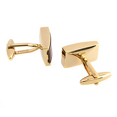 Мужская Золотой Прямоугольные запонки (2 шт)
