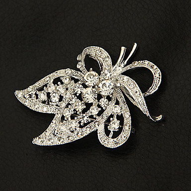 Посеребренная Полный брошь Rhinestone