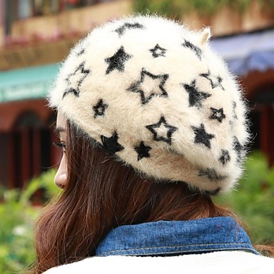 Симпатичные Звезды Pattern девушки Акриловые Берет шляпа
