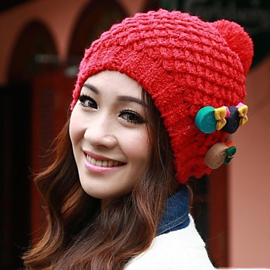 Красивая девушка вскользь Все Матч акриловые шерстяные шляпа