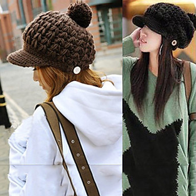 Дама шляпы зимняя шерсть вязаных шапочках (окружность 56-58см)