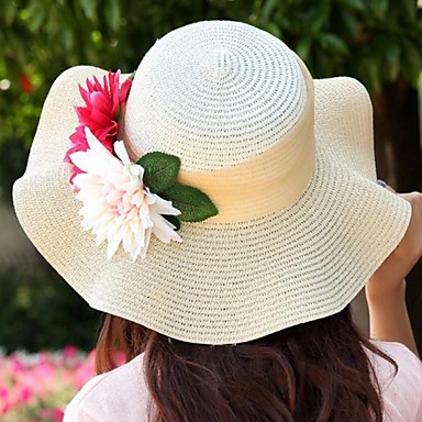 женщины Цветы пляж шляпа